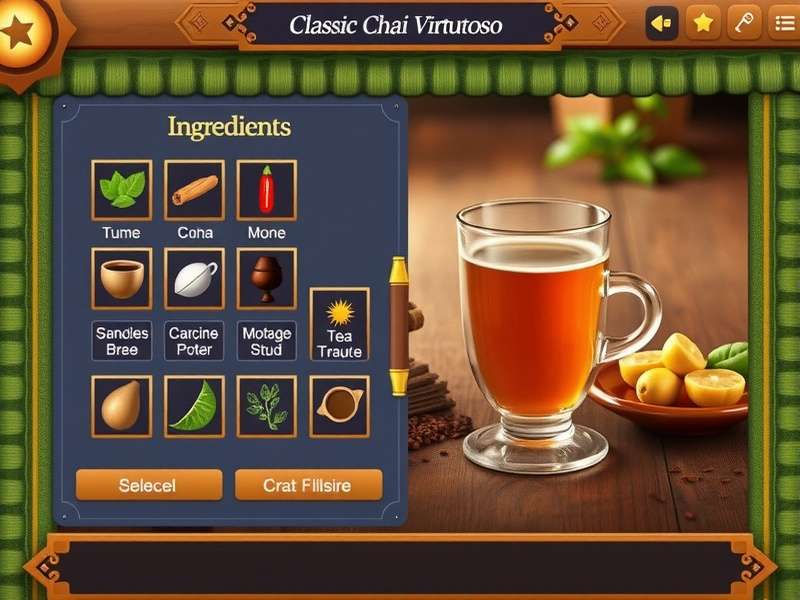 Classic Chai Virtuoso gameplay screenshot showing tea brewing interface