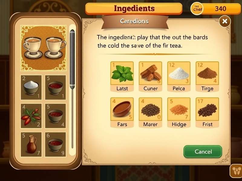 Classic Chai Virtuoso ingredient selection screen